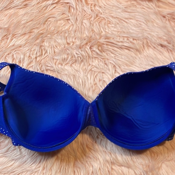 Cacique Blue & White Polka Dot Full Coverage Bra Size‎ 42DDD - Picture 3 of 6